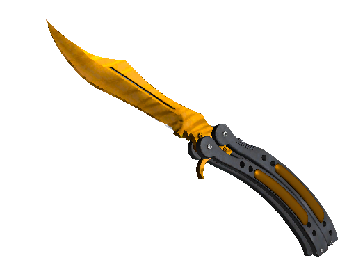 Butterfly Knife Tiger Tooth - gold blade with tiger stripe pattern