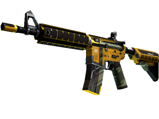 M4A4 Buzz Kill - yellow and green CS2 skin with striking magazine design